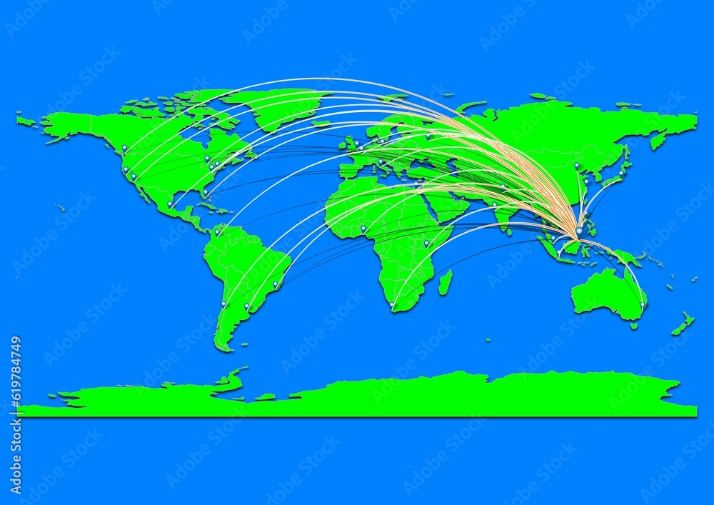 Naklejka premium Vibrant Tarakan, Indonesia map - Export concept map for Tarakan, Indonesia on World map. Suitable for export concepts. File is suitable for digital editing and prints of all sizes.