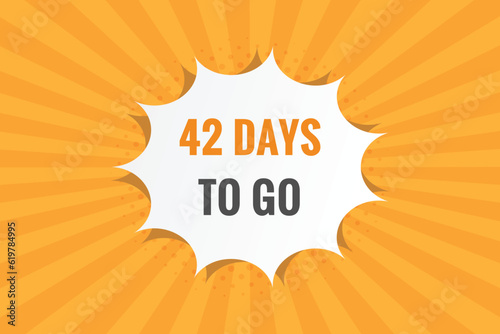 42 days to go countdown template. 42 day Countdown left days banner design