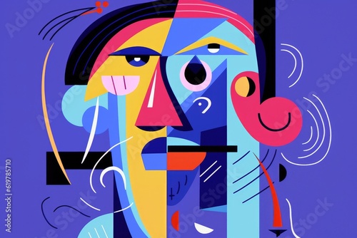 Expressionistic face illustration, a testament to the power of brushstrokes and emotions.