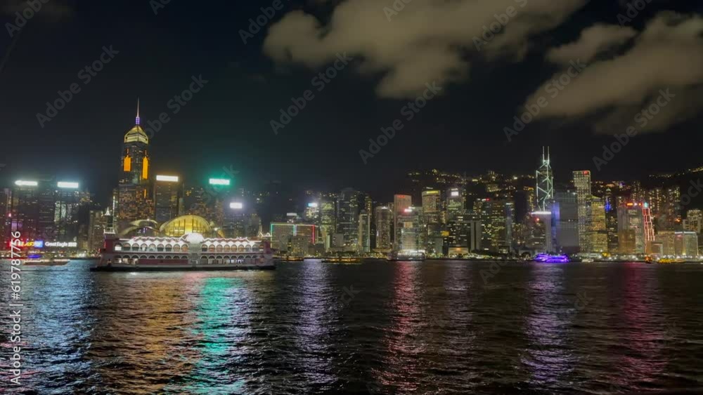 Victoria Habour, Hong Kong. Bustling harbour area with waterfront scenery and popular nighttime light. Victoria Habour, Hong Kong. Bustling harbour area with waterfront scenery and popular nighttime light.