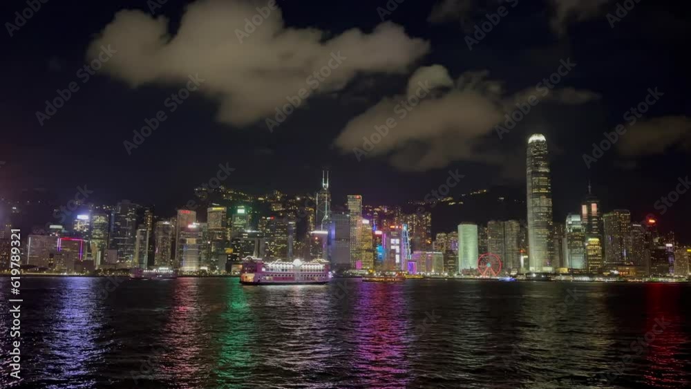 Victoria Habour, Hong Kong. Bustling harbour area with waterfront scenery and popular nighttime light. Victoria Habour, Hong Kong. Bustling harbour area with waterfront scenery and popular nighttime light.