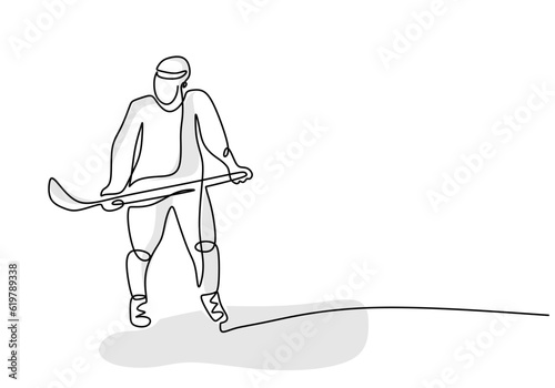 Hockey Player Simple One Li...