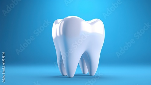 teeth blue background. Protection toothache and pain cavity wear and illness medical dentistry prevention with generative ai