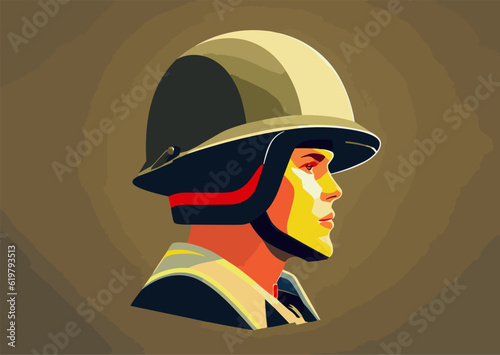 soldier in the profile of the second world war