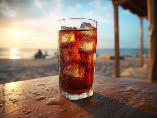 Coca Cola drink on the beach