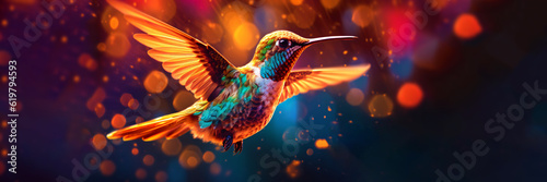 colorful bird banner, generative ai © overrust
