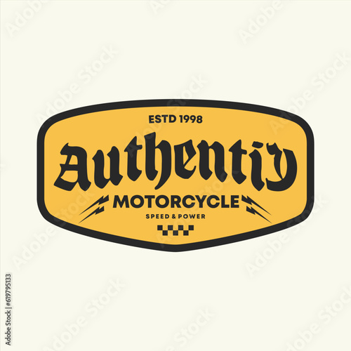 logo motorcycle design for t-shirt, poster, typography or your brand. vector photo