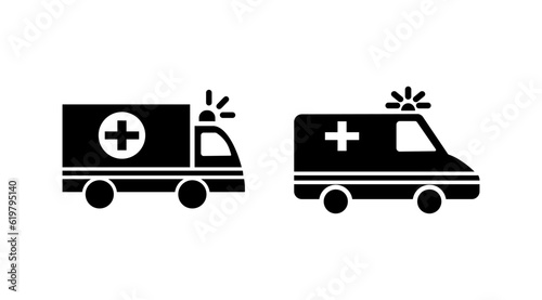 Ambulance icon vector. Ambulance car icon