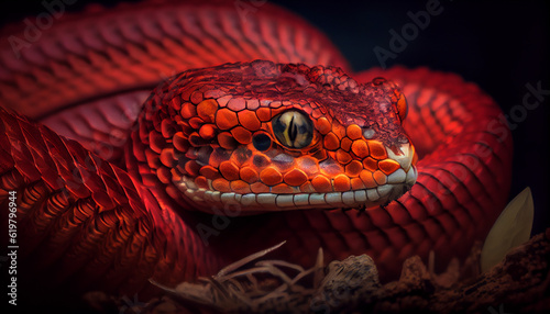 close up to snake Generated Ai technology photo