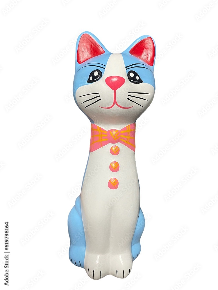 Obraz premium My cat piggy bank is very good.