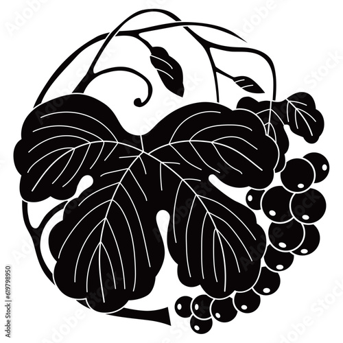 家紋です。葡萄枝丸といいます。