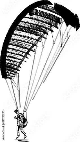 paraglider silhouette on a sky
