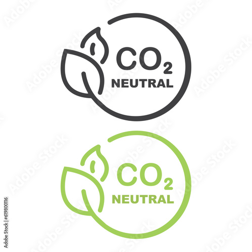 CO2 neutral green floral flat sticker.