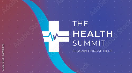 logo graphic design of annual event summit and title made for the healthcare medical theme - annual convention for doctors and nurses