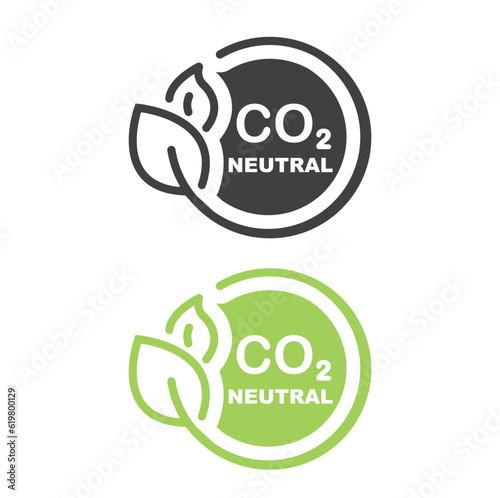 CO2 neutral green floral flat sticker.