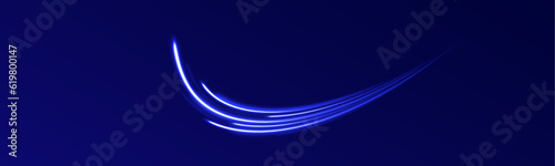 Falling fireball meteorite. Vector illustration of a burning falling fireball meteor. Racing cars dynamic flash effects city road with long exposure night ligh.