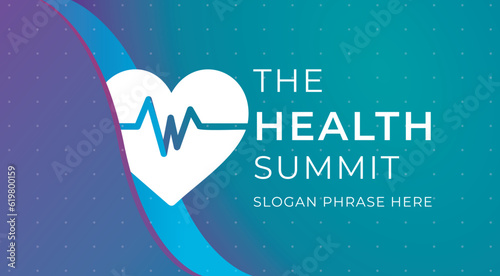 logo graphic design of annual event summit and title made for the healthcare medical theme - annual convention for doctors and nurses