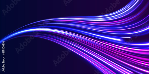 Falling fireball meteorite. Vector illustration of a burning falling fireball meteor. Racing cars dynamic flash effects city road with long exposure night ligh.