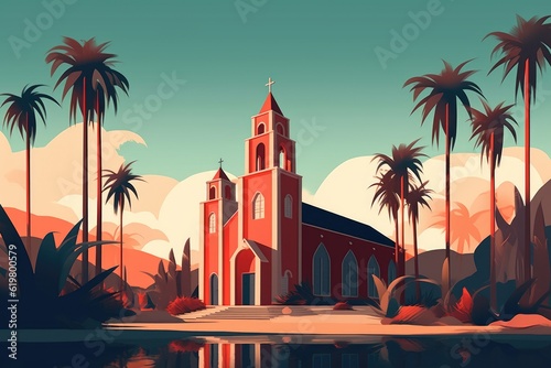 Tropical Church Illustration © Igor
