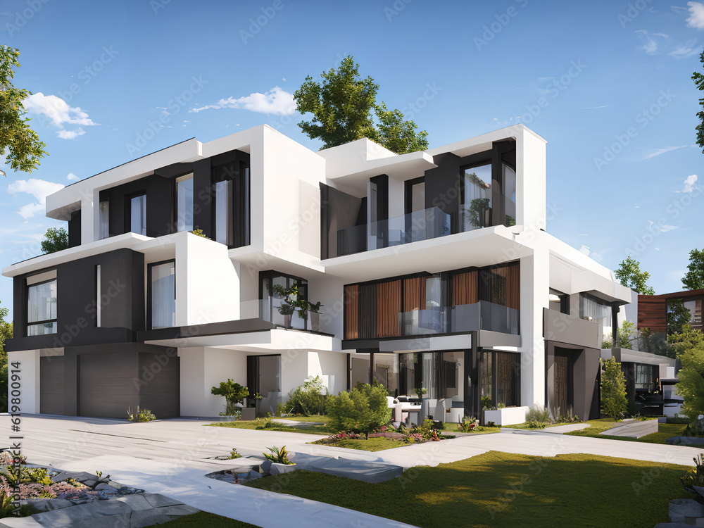 Fototapeta premium modern house in the middle of the sea