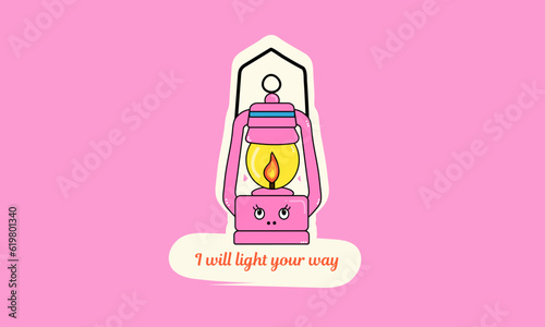 Kerosene lamp sticker 