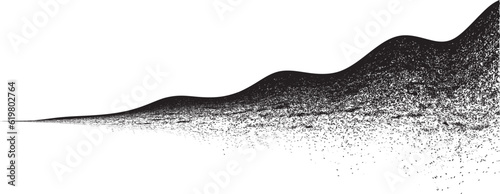 Sprayed black spiral line .Graffiti art design . Noise dispersion grungy wavy logo . Spray effect .Grunge  . Distressed  . Grange textured vector
