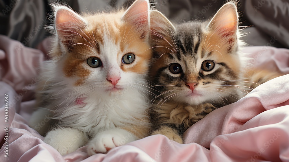 two kittens, ai generative