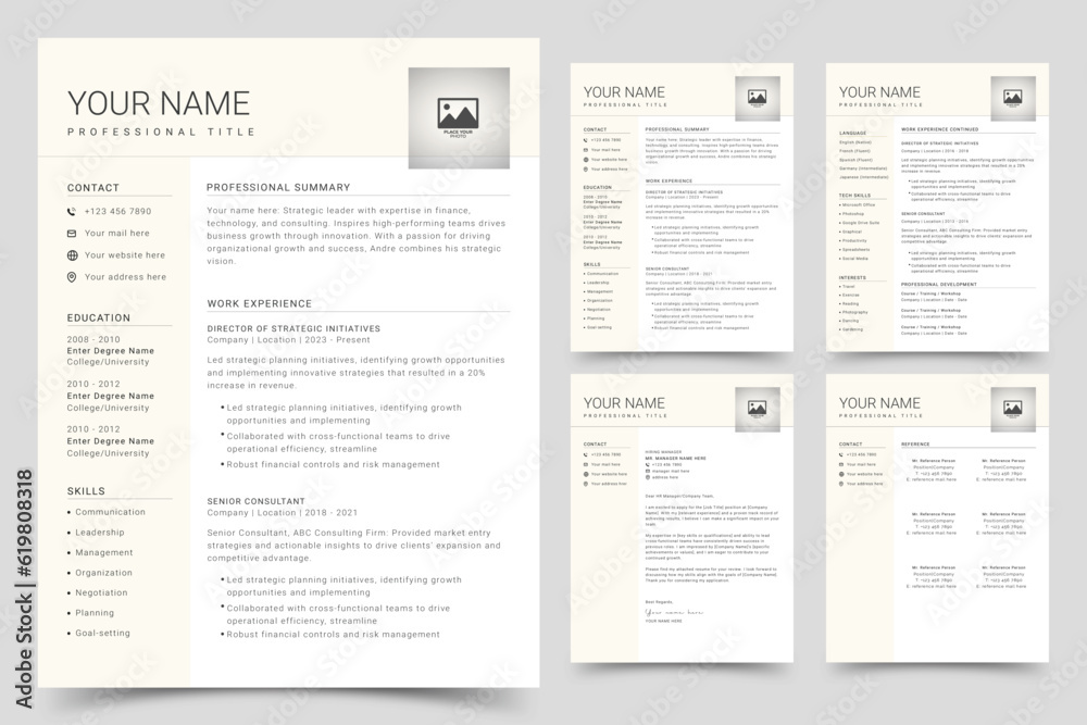 Modern Resume Template CV Cover Letter