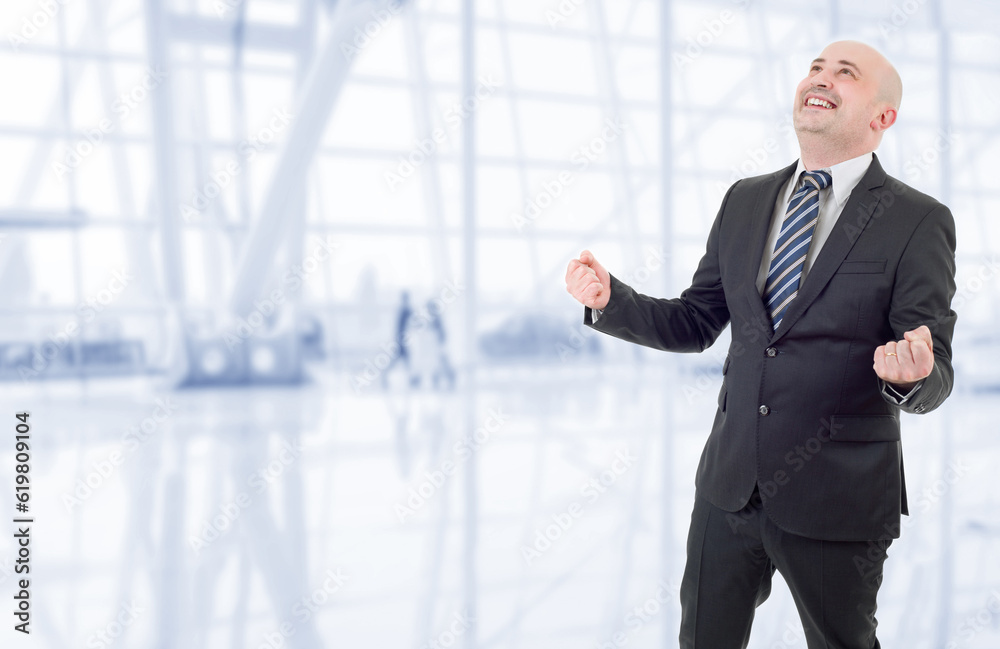 businessman winning at the office businessman winning at the office