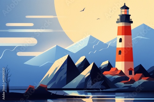 Coastal Lighthouse Illustration