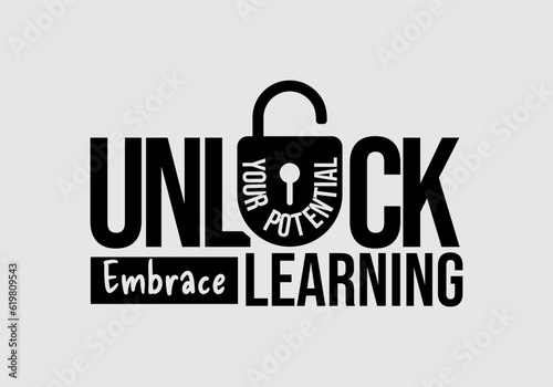 Unlock your potential embrace learning for work job banner poster background.