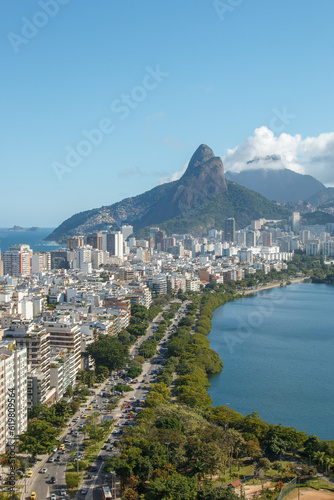 View of the rodrigo de freitas lagoon in Rio de Janeiro.