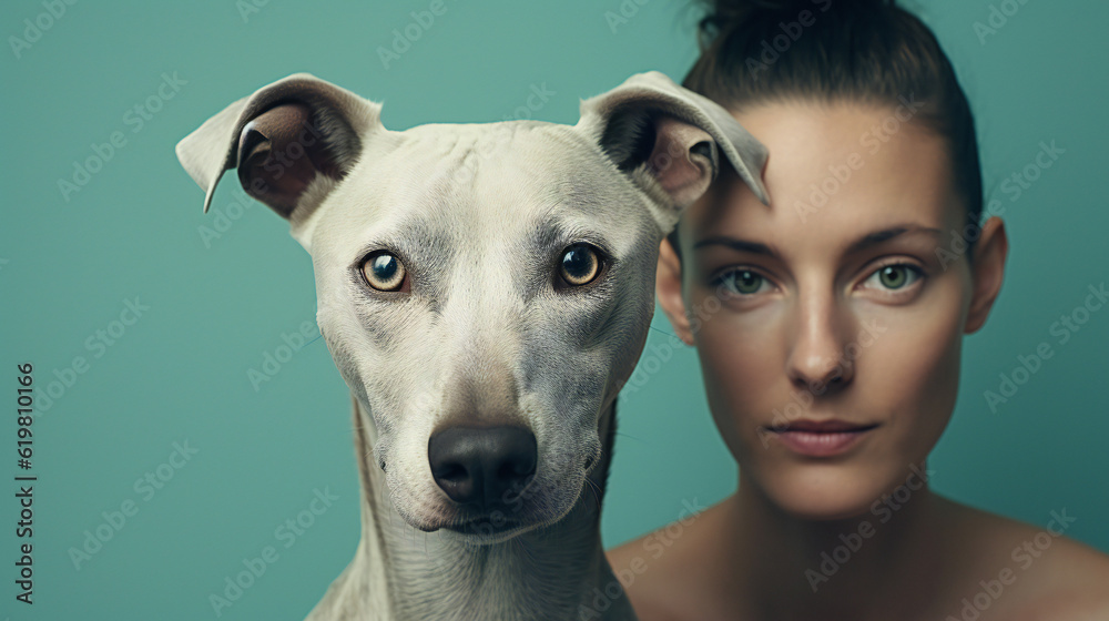 Dog owner with Dog, Portrait