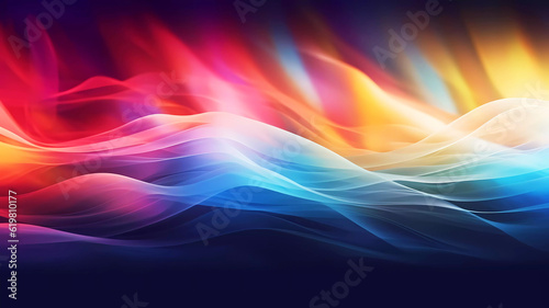 Modern abstract multi color wave background. Generative ai design.
