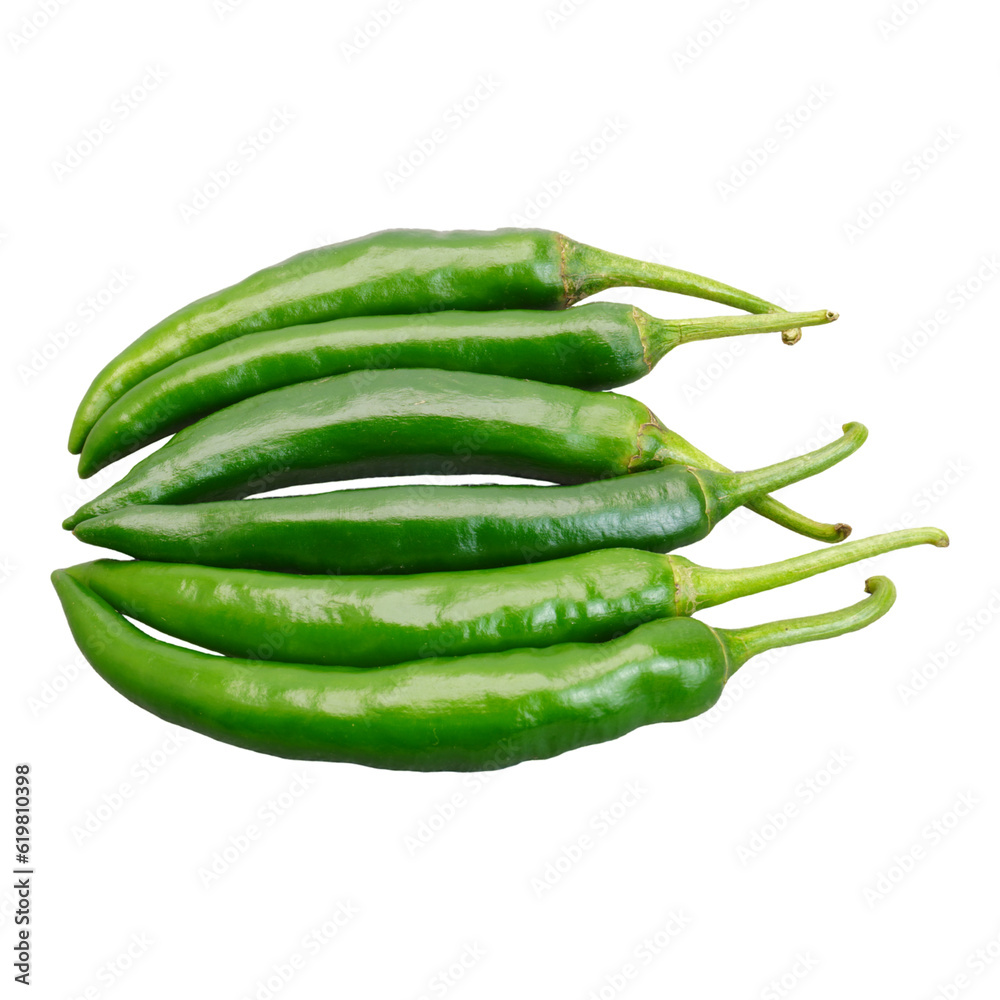 Green Chili Pepper Isolated, Transparent Background Green Chili Pepper Isolated, Transparent Background