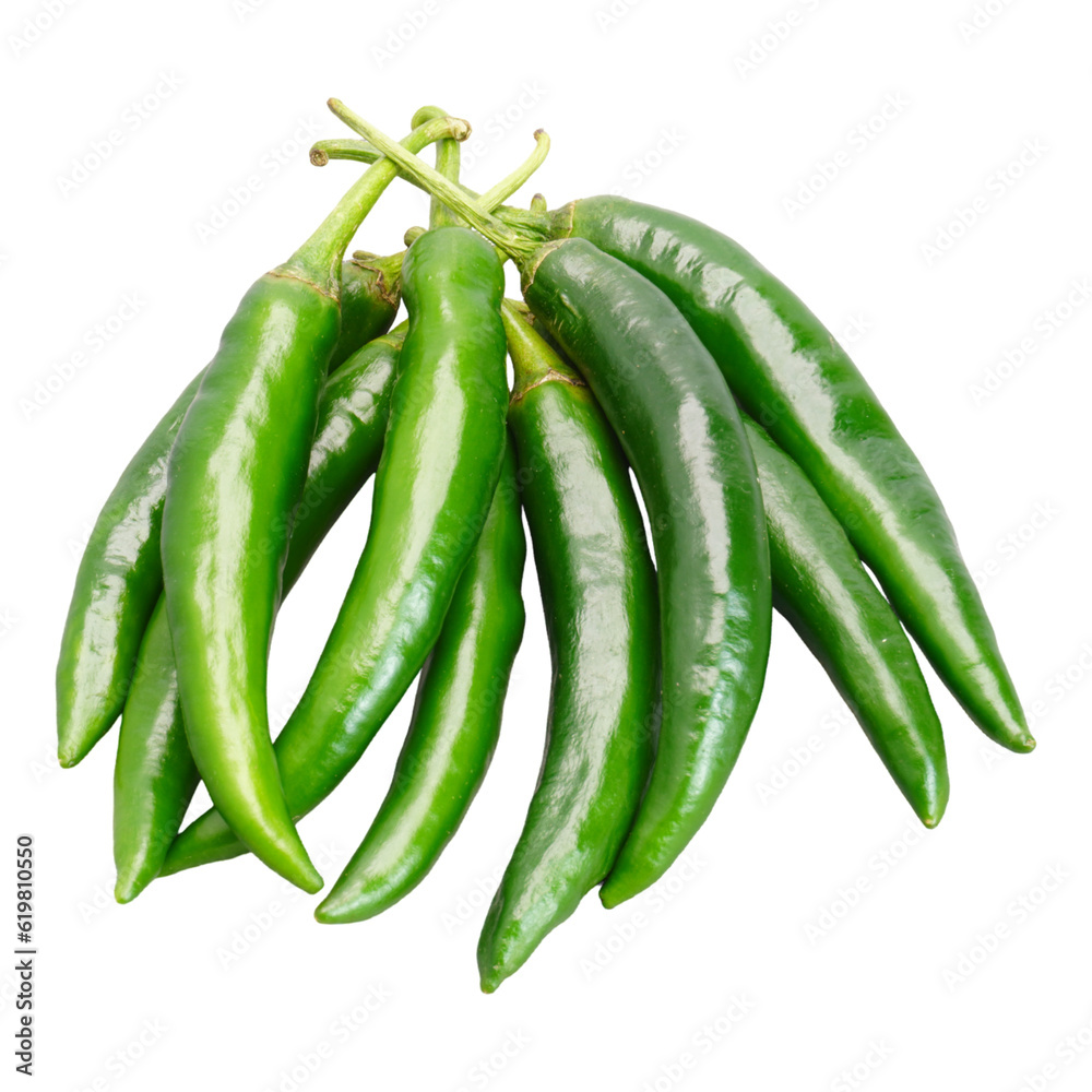 Green Chili Pepper Isolated, Transparent Background Green Chili Pepper Isolated, Transparent Background
