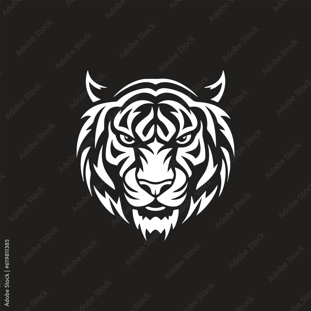 Tiger head minimal logo icon design