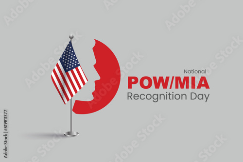National POW MIA Recognition Day. Pow Mia Recognition Day September 15 Background Vector Illustration.
