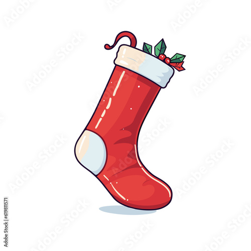 Festive Christmas Stockings Lettering, Vector Illustration