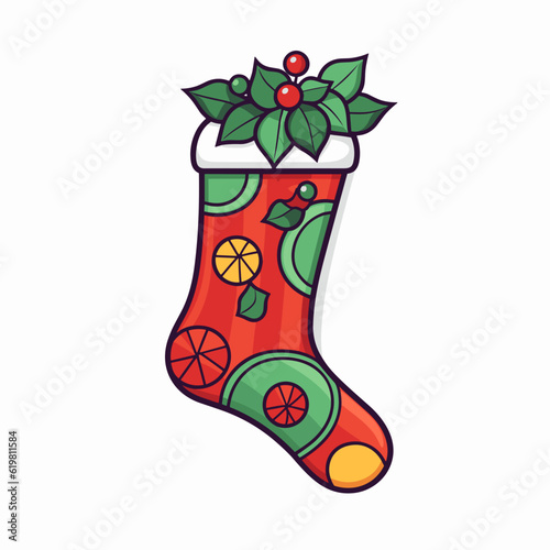 Festive Christmas Stockings Lettering, Vector Illustration
