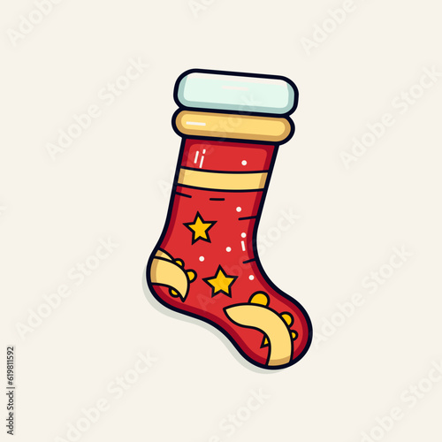 Festive Christmas Stockings Lettering, Vector Illustration