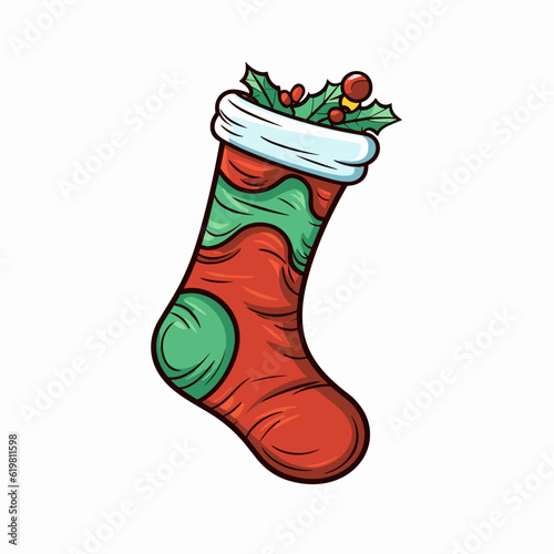 Festive Christmas Stockings Lettering, Vector Illustration