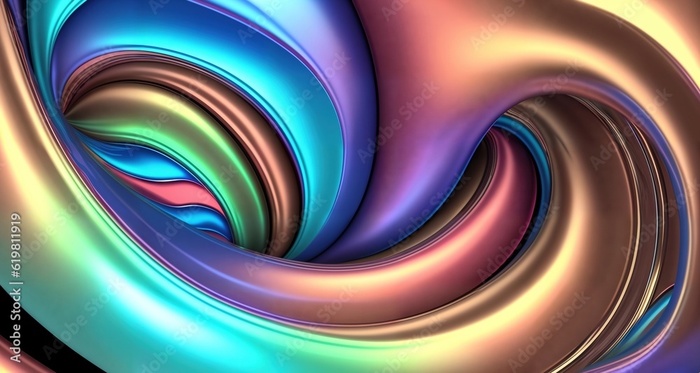 Abstract background with multicolored waves and liquid metal texture. Ai generative. Abstract background with multicolored waves and liquid metal texture. Ai generative.