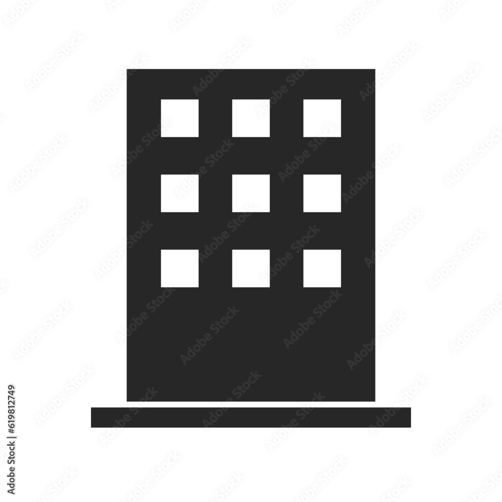 Building silhouette icon. Tower silhouette icon. Vector. Building silhouette icon. Tower silhouette icon. Vector.