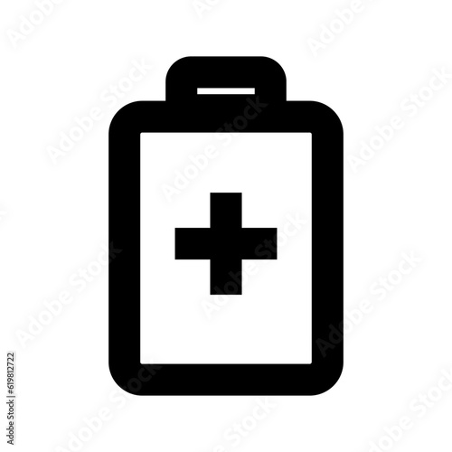 Simple plus mark battery icon. Vector.