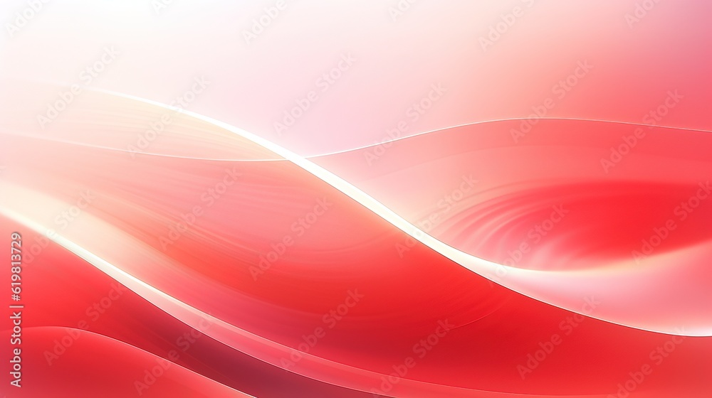 Naklejka premium Soft Red Light Silk Waves background. Abstract soft color design surface with wavy borders and curves. Generative AI.