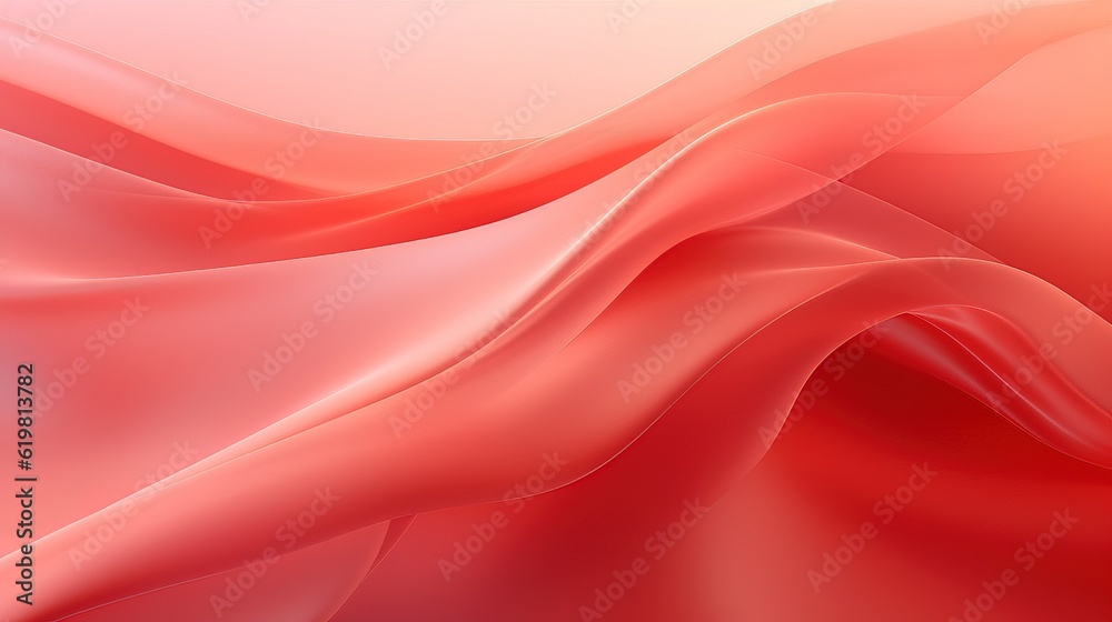 Soft Red Light Silk Waves background. Abstract soft color design surface with wavy borders and curves. Generative AI. Soft Red Light Silk Waves background. Abstract soft color design surface with wavy borders and curves. Generative AI.