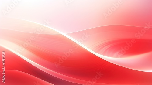 Soft Red Light Silk Waves background. Abstract soft color design surface with wavy borders and curves. Generative AI.