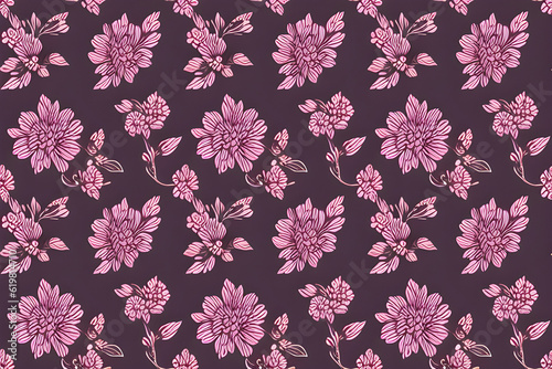 Seamless pattern floral design generative ai