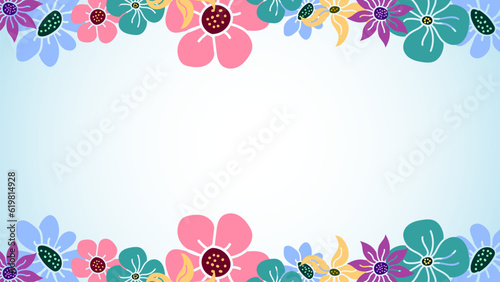 Modern colorful flower background vector design. flower frame design.